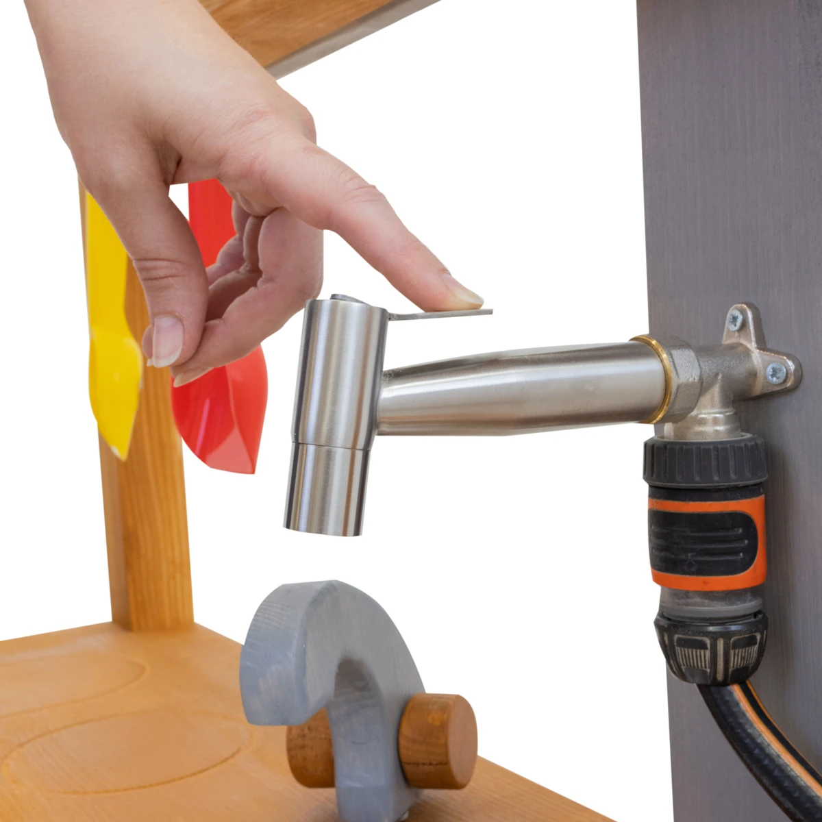 Drücker Wasserhahn Mit Gardena Anschluss | Wasserhahnarmatur Für Matschküche | 2062 3 Drücker Wasserhahn Mit Gardena Anschluss | Wasserhahnarmatur Für Matschküche | 2062