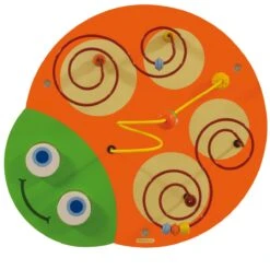 Beleduc Wandelement „Raupe“ | 5 Teile | Lernspielzeug | Motorik-Spielzeug 23630-Set -Holzspielzeug-Peitz 23630 200 Wandspiel Raupe Kopf Motorikschleife Lernspielzeug