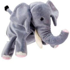 Beleduc Handpuppe Elefant | 5-Finger-Kaspertheater-Figur | Kleinkind-Spielzeug BE 40128
