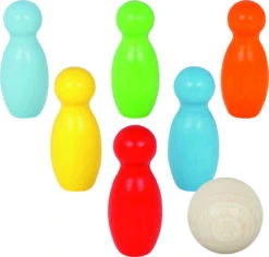 Kegelspiel | Outdoorspielzeug | Lasiert | Set 7-teilig | Goki 56817