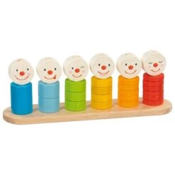 Buntes Sortierspiel Mit Gesichtern | Lerne Zählen & Sortieren | Goki 58449 -Holzspielzeug-Peitz 58449 sortierspiel gesichter
