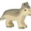 Holztiger Holz-Tier-Krippen-Figur | Weihnachtskrippenfigur Wolf -Holzspielzeug-Peitz 80110