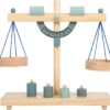 Balkenwaage | Spiel-Waage | 7-teilig Kinder-Kaufladen-Zubehör Aus Holz LE 11861 -Holzspielzeug-Peitz Balkenwaage holz spiel gewicht messung