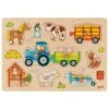 Goki Bauernhof-Puzzle | Steckpuzzle Traktor Mit Anhänger | Geduldspiel | 57468 -Holzspielzeug-Peitz Bauernhof Puzzle Knobelei 57468 1901 0