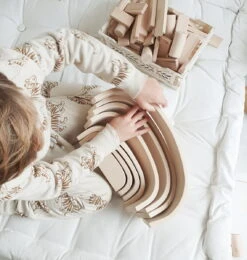 Großes Kinder-Holzbogen-Set | 9-teilig | Massiv | Bauklötze-Holzbrücke 6060