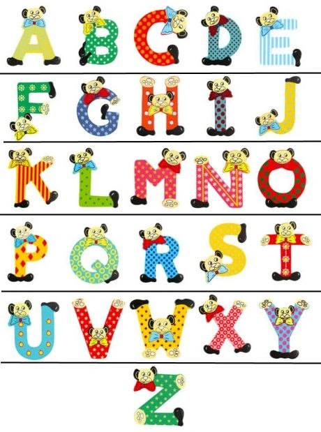 Holzbuchstaben A-Z | Nach Wahl | Bärchenmotiv | 7300-7326 3 Holzbuchstaben A-Z | Nach Wahl | Bärchenmotiv | 7300-7326