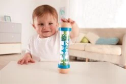 Hape Blauer Regenmacher | Rassel Für Kinder | Baby Lernspielzeug E0328 -Holzspielzeug-Peitz E0328 Regenmacher Rassel blau 2