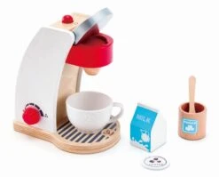 Hape Kinder-Kaffeemaschine 6-teilig | Spielküchen-Zubehör -Holzspielzeug-Peitz E3146 My Coffee Machine 2