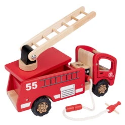 Kinder-Feuerwehrauto Aus Holz| Kinder-Spielzeug-Fahrzeug Mit Leiter | BA 112367 10 Kinder-Feuerwehrauto Aus Holz| Kinder-Spielzeug-Fahrzeug Mit Leiter | BA 112367 -Holzspielzeug-Peitz Feuerwehrauto Kinder Holz Fahrzeug Drehleiter Schlauch 112367