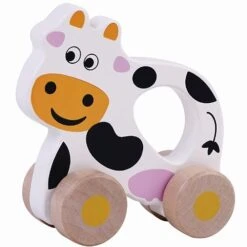 Hand-Schiebe-Tier | Kuh | Motorik-Lernspielzeug | RS 176 B