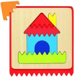 Fühlpuzzle | 3 Teilig | Haus - Schiff - Burg | Lernspielzeug | Goki 56906
