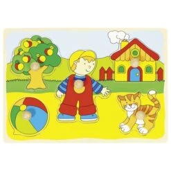 Goki Haus-Katze-Puzzle | Steckpuzzle Haus Und Garten | Geduldspiel | 57858