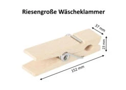 Tanner XL Wäscheklammer Aus Holz | Spielständer Zubehör | Kinder Spielzeug | BA 102360 -Holzspielzeug-Peitz Holzklammer riesen gross Abmessung1