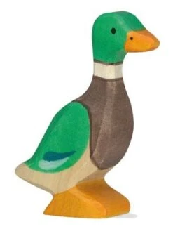 Holztiger Spielzeug-Erpel Bauernhof-Holztier