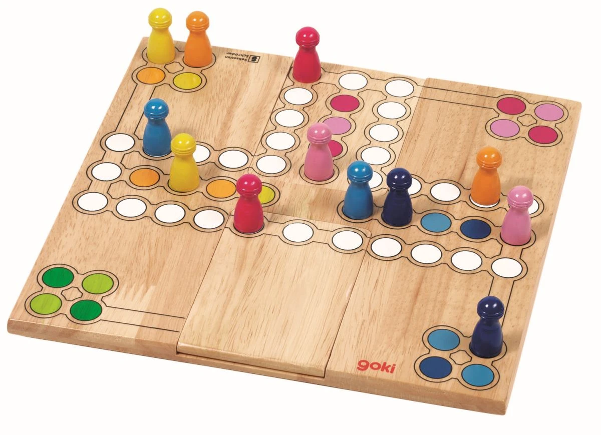 Goki Kinder-Brettspiel Ludo Aus Holz | Lernspiel | Farben - Zahlen Lernen 56914 6 Goki Kinder-Brettspiel Ludo Aus Holz | Lernspiel | Farben - Zahlen Lernen 56914 – Bild 4