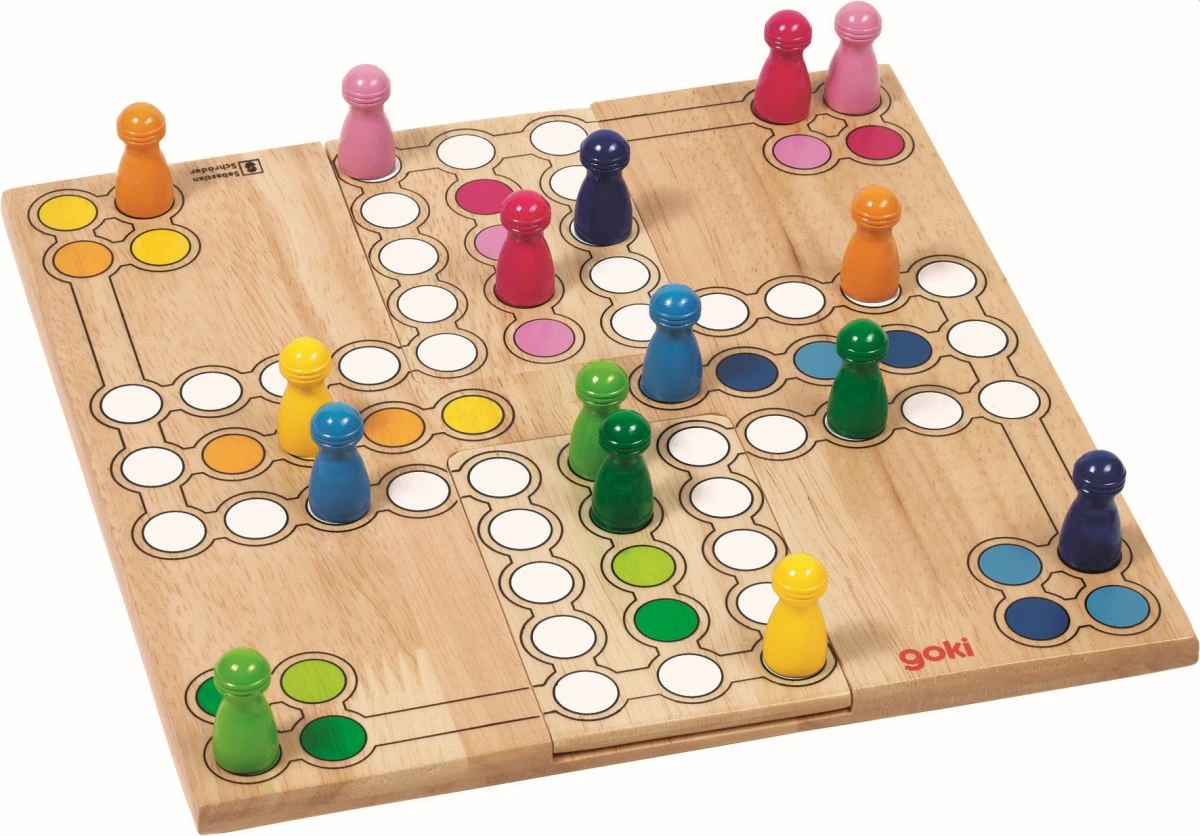 Goki Kinder-Brettspiel Ludo Aus Holz | Lernspiel | Farben - Zahlen Lernen 56914 4 Goki Kinder-Brettspiel Ludo Aus Holz | Lernspiel | Farben - Zahlen Lernen 56914 – Bild 2