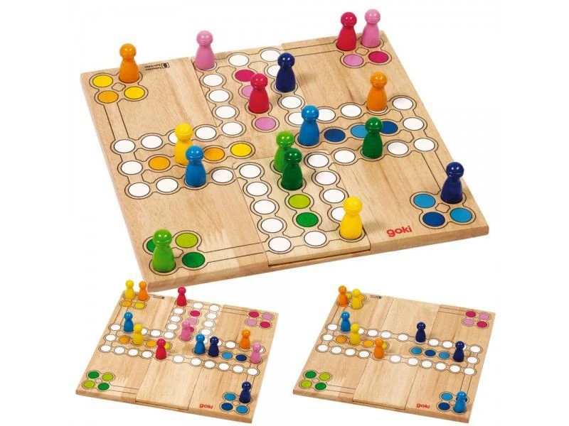 Goki Kinder-Brettspiel Ludo Aus Holz | Lernspiel | Farben - Zahlen Lernen 56914 3 Goki Kinder-Brettspiel Ludo Aus Holz | Lernspiel | Farben - Zahlen Lernen 56914
