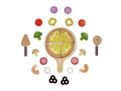 Kinderpizza-Holz E 3173 Hape | Kinder-Küchen-Zubehör | Spiel-Lebensmittel -Holzspielzeug-Peitz Kinder Pizza Set E3173 6