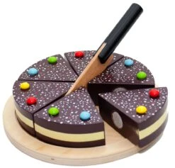 Kinder-Spielzeug Schoko-Kuchen Aus Holz Tanner Geburtstagstorte Spiel-Küchen-Zubehör 0980.4