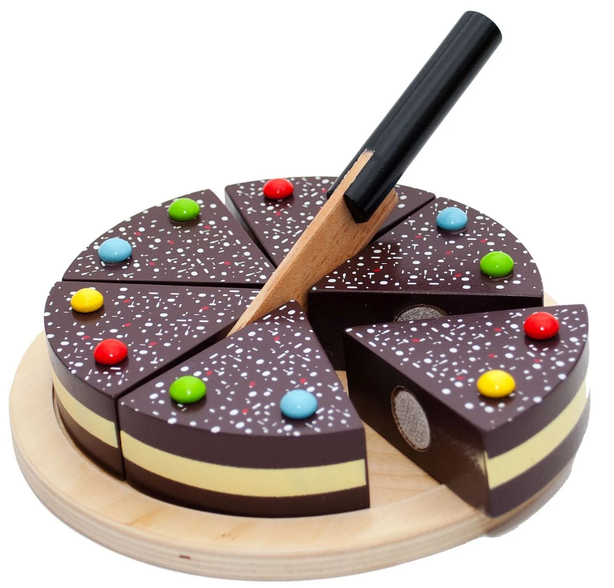 Kinder-Spielzeug Schoko-Kuchen Aus Holz Tanner Geburtstagstorte Spiel-Küchen-Zubehör 0980.4 3 Kinder-Spielzeug Schoko-Kuchen Aus Holz Tanner Geburtstagstorte Spiel-Küchen-Zubehör 0980.4