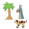 Hirte Mit Lampe, Hund Und Palme | 3-teiliges Krippenfiguren Set | Holztiger | Weihnachtskrippen Zubehör -Holzspielzeug-Peitz Kirppenfigurenset hirte hund