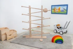 Große Holz-Kugelbahn Mit Erweiterung | Murmelbahn | Motorik-Lernspielzeug 4010 + 4011