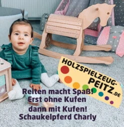 Schaukelpferd "Hoppi" Aus Holz | Kinder-Schaukelpferd | Schaukeltier 7020 -Holzspielzeug-Peitz Reiten Schaukelpferd turnen Kleinkind