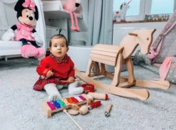 Schaukelpferd "Hoppi" Aus Holz | Kinder-Schaukelpferd | Schaukeltier 7020 -Holzspielzeug-Peitz Schaukelpferd Kinderzimmer Massivholz