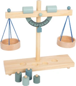 Balkenwaage | Spiel-Waage | 7-teilig Kinder-Kaufladen-Zubehör Aus Holz LE 11861 -Holzspielzeug-Peitz Spiel balken waage gewicht messung kinder