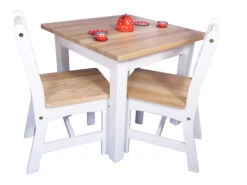 Holztisch | 2 Holzstühle | Weiß | Kinder-Möbel-Set "Landhaus" 8028 23 Holztisch | 2 Holzstühle | Weiß | Kinder-Möbel-Set "Landhaus" 8028 -Holzspielzeug-Peitz Stuhlkinder 8030 weiss 2