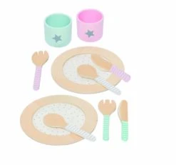 Ess-Geschirr-Set 10-teilig | Kinder-Mittagstisch | Teeservice-Holz | Kaffeeservice | JB-T256