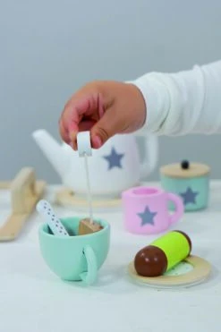 Kinder-Tee-Set 15-teilig | Kinder-Teeservice | Puppen-Spielzeug | JB-T257 -Holzspielzeug-Peitz T257 Tee set Tee service Puppen spielzeug pastell