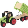 PINTOY Holz-Spielzeug-Traktor | Holz Traktor Mit Kippanhänger | Kinder Spielzeug | Ba 112366 -Holzspielzeug-Peitz Traktor Pintoy Kippanhaenger Holz