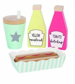 Hot Dog-Set | Spiel-Lebensmittel | Kinder-Küchen-Zubehör | JB-W7145