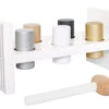 Hammerbank Weiß Gold Silber | Motorik Spielzeug | Lern-Spielsachen | JB-W7156 -Holzspielzeug-Peitz W7156 Hammerbank silber gold weiss klopfbank bausteine