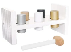 Hammerbank Weiß Gold Silber | Motorik Spielzeug | Lern-Spielsachen | JB-W7156