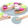 Pizza-Schneide-Set | Kinderküchen Lebensmittel Zubehör JB-W7163 -Holzspielzeug-Peitz W7163 Pizza Set Pizzaschneide Set Margharita salami