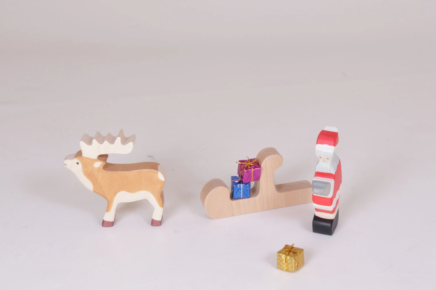 Weihnachtsmann-Set | Weihnachtsmann Mit Schlitten Und Rentier | Holztiger 6 Weihnachtsmann-Set | Weihnachtsmann Mit Schlitten Und Rentier | Holztiger – Bild 4