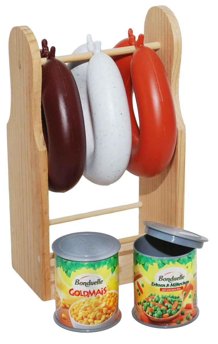 Kinder-Spielzeug Wurstständer Gemüseset Tanner Kaufladen-Zubehör Spielküchen 0304.8 3 Kinder-Spielzeug Wurstständer Gemüseset Tanner Kaufladen-Zubehör Spielküchen 0304.8