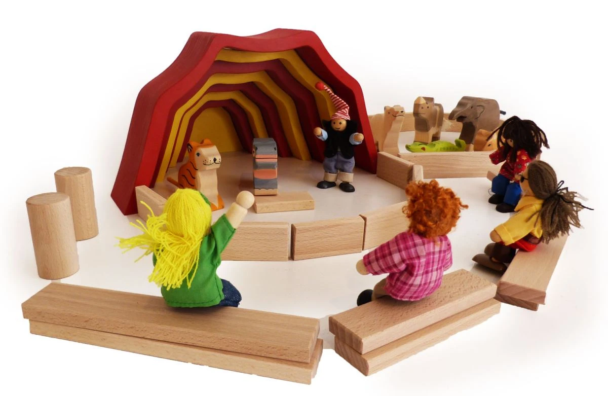 Buntes Kinder-Holz-Zirkuszelt | 8-teilig Massivholz | Holz-Bauklötze | 6064 4 Buntes Kinder-Holz-Zirkuszelt | 8-teilig Massivholz | Holz-Bauklötze | 6064 – Bild 2