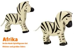 Zebra | 2-teiliges Tiere Set | Arche Spielfiguren | Holztiger | Afrika Tiere | HT 80151+80153