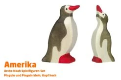 Pinguin Und Pinguinbaby | 2-teiliges Tiere Set | Arche Spielfiguren | Holztiger | Amerika Tiere | HT 80211+HT 80112