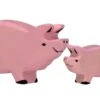 Schwein Und Ferkel | 2-teiliges Bauernhof Tiere Set | Holztiger | Bauernhof Zubehör | HT-Set-80064+80066 -Holzspielzeug-Peitz bauernhoftiere set eber ferkel