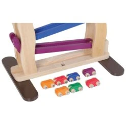 Riesen Auto Rollbahn | PINTOY Bunte Autolaufbahn | Natur-Holzspielzeug | BA-112430 -Holzspielzeug-Peitz bunte grosse auto rollbahn