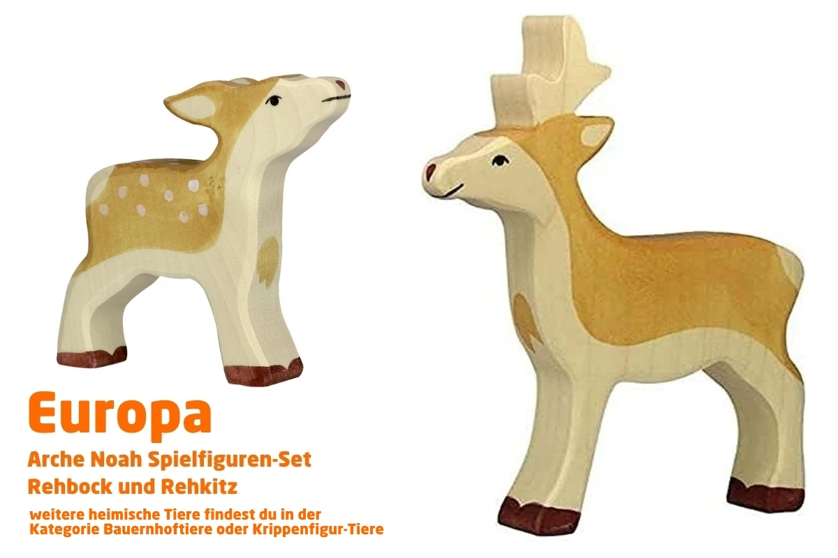 Rehbock Und Rehkitz | 2-teiliges Tiere Set | Arche Spielfiguren | Holztiger | Europa Tiere | HT 80089+HT 80091 3 Rehbock Und Rehkitz | 2-teiliges Tiere Set | Arche Spielfiguren | Holztiger | Europa Tiere | HT 80089+HT 80091