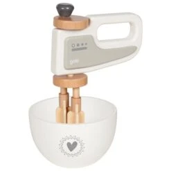 Hape Goki Handmixer Mit Rührschüssel Aus Holz | Spielküche | GO 51502 -Holzspielzeug-Peitz goki 51502 handmixer mit ruhrschussel holz