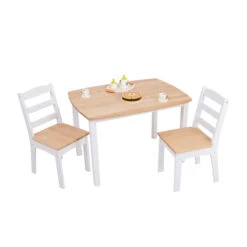 Holztisch | 2 Holzstühle | Weiß | Kinder-Möbel-Set "Landhaus" 8029