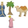 König, Erzengel, Kamel, Palme | 4-teiliges Krippenfiguren Set | Holztiger | Weihnachtskrippen Zubehör -Holzspielzeug-Peitz holztiger koenig 80237 set