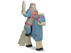 Reiter | Reitend | Ritter Ohne Pferd | Holz-Ritterburg-Figur 80255 Blau Holztiger