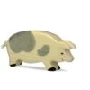 Holztiger Spielzeug-Schwein Grau-gefleckt Kinder-Bauernhof-Tiere Aus Holz -Holzspielzeug-Peitz holztiger schwein